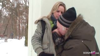 PornGur Samantha Jolie - Old Guy Seduces Curvy Teen In Nylon To Fuck Outdoors In Snow Gayclips - 1